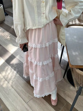 BXOXO Woman Skirts Sweet Lace Patchwork Stretch High Waist Loose Summer 2025 Fashion Plaid Cake Skirt Ladies Casual Chic